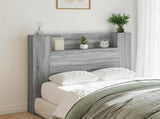 Storage Headboard with LED Grey Sonoma Engineered Wood 3418661