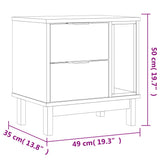 Bedside Cabinet "FLAM" 49x35x50 cm Solid Wood Pine 357813