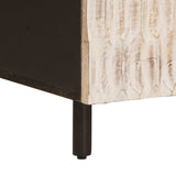 Coffee Table White 80 x 50 x 40 cm Solid Mango Wood 4017869