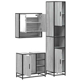 3 Piece Bathroom Furniture Set Grey Sonoma Engineered Wood 3301118