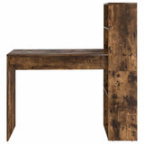 Desk with Shelf Smoked Oak 113 x 54 x 120 cm Engineered Wood 869278