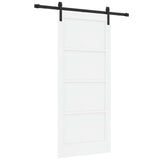 Sliding Door 86 x 198.5 cm Engineered Wood White and Black 3449965