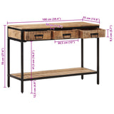 Console Table 100x35x70 cm Solid Rough Wood Mango 374077