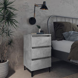 Bed Cabinet with Metal Legs 2 pcs Concrete Grey 40x35x69 cm 805914