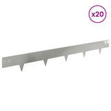 Lawn Edging 20 pcs 100 x 12 cm Steel Silver 8008539