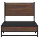 Metal Bed Frame without Mattress Brown Oak 75x190 cm Small Single 4007930