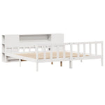ZNTS Bookcase Bed without Mattress White 180x200 cm Super King Solid Wood Pine 3322093