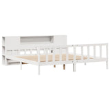 ZNTS Bookcase Bed without Mattress White 180x200 cm Super King Solid Wood Pine 3322093