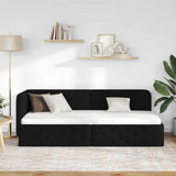 Corner Bed Frame with Headboard Black 80 x 200 cm Fabric 42016481
