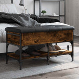 Shoe Bench Smoked Oak 82x42x45 cm Engineered Wood 835194