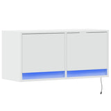 TV Wall Cabinet with LED Lights White 80x31x35 cm 852355