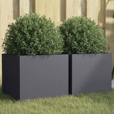Planters 2 pcs Anthracite 32x30x29 cm Steel 841540