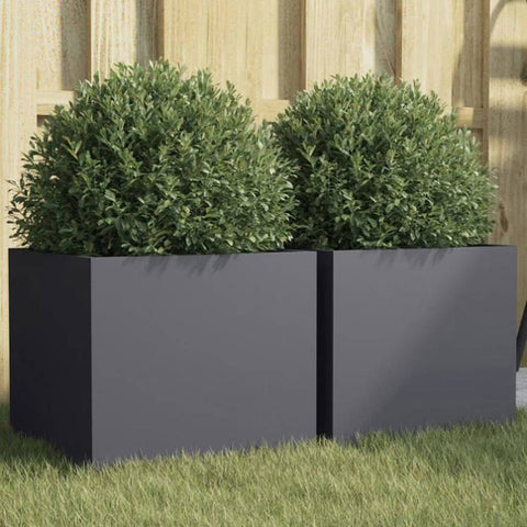Planters 2 pcs Anthracite 32x30x29 cm Steel 841540