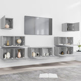 7 Piece TV Cabinet Set Grey Sonoma Engineered Wood 3120288