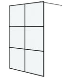 Walk-in Shower Wall Black 140x195 cm Frosted ESG Glass 152114
