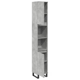 Bathroom Cabinet Concrete Grey 30x30x190 cm Engineered Wood 857201