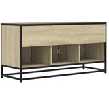 TV Cabinet Sonoma Oak 100x35x50 cm Engineered Wood and Metal 848830