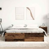 Bed Frame without Mattress Old Wood 150x200 cm Engineered Wood 3329312