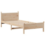 ZNTS Bed Frame without Mattress 100x200 cm Solid Wood Pine 3309776