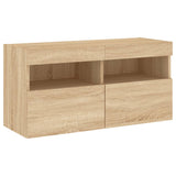 TV Wall Cabinet with LED Lights Sonoma Oak 80x30x40 cm 837201