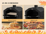 Steel 3-Tier Outdoor Pizza Oven Charcoal BBQ Grill, Black T3398P323897
