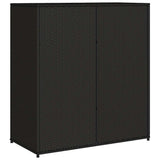Garden Storage Cabinet Black 105x55x113 cm Poly Rattan 365563