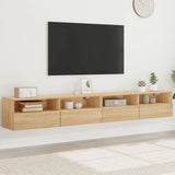 TV Wall Cabinets 2 pcs Sonoma Oak 100x30x30 cm Engineered Wood 836887