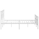 Metal Bed Frame without Mattress with Footboard White 140x190cm 353506