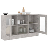 Vitrine Cabinet Concrete Grey 120x30.5x70 cm Engineered Wood 802790