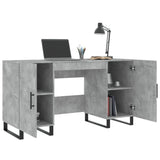 Desk Concrete Grey 140x50x75 cm Engineered Wood 829576