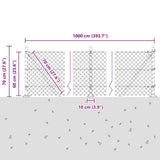 Welded Wire Fence with Concrete Base 10 x 0.6 m 3351227