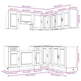 11 Piece Kitchen Cabinet Set "Porto" White Engineered Wood 3314961