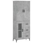 Highboard Concrete Grey 69.5x34x180 cm Engineered Wood 3195959