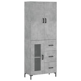 Highboard Concrete Grey 69.5x34x180 cm Engineered Wood 3195959
