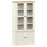 Glass Display Cabinet VIGO White 85x35x170 cm Solid Wood Pine 353194