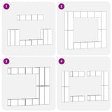 TV Cabinet Set 8 pcs Black oak Medium Engineered wood 3393472