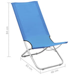 ZNTS Folding Beach Chairs 2 pcs Blue Fabric 310374