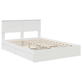 Storage Bed with Headboard White 140 x 200 cm Engineered Wood 3408459