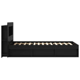 Bed Frame with Storage Black 100 x 200 cm Engineered Wood 3433447