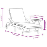 ZNTS Sun Lounger with Cushion and Table Solid Wood Acacia 3206363