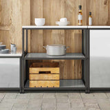 Kitchen Storage HATTEM Silver 90 x 50 x 92 cm Steel 874959