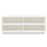 Shoe Cabinet White 110x34x45 cm Solid Wood Pine 813541