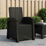Reclining Garden Chair Rattan Look Anthracite PP 8011992