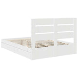 Storage Bed with Headboard White 140 x 190 cm Engineered Wood 3411898