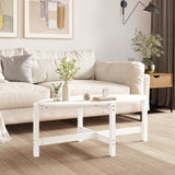 Coffee Table White 118x63x45 cm Solid Wood Pine 822318