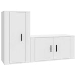 2 Piece TV Cabinet Set White Engineered Wood 3188470