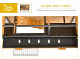 Guinea Pig Hutch Rabbit Hutch Wood-metal Elevated Pet House Bunny Cage with No-Leak Tray Ramp T3398P350057