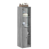Highboard with Glass Door Grey Sonoma 35x37x142 cm 836446