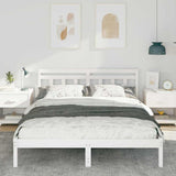Bed Frame White 150 x 200 cm Solid Pine Wood 872369