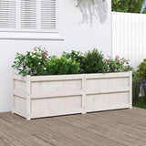 Garden Planter White 150x50x50 cm Solid Wood Pine 837485